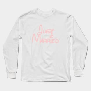 Just Married Millennial Pink Long Sleeve T-Shirt